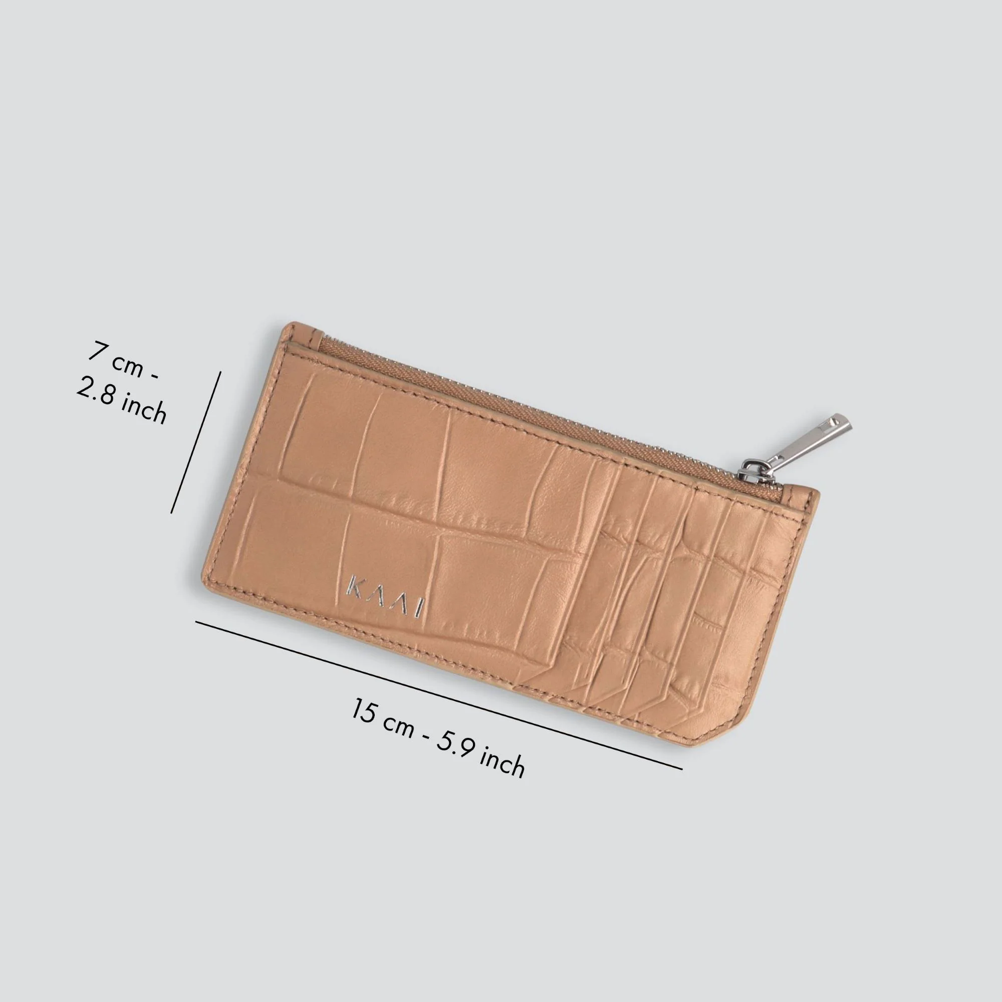 Cardholder - soft croco cappuccino - Image 2