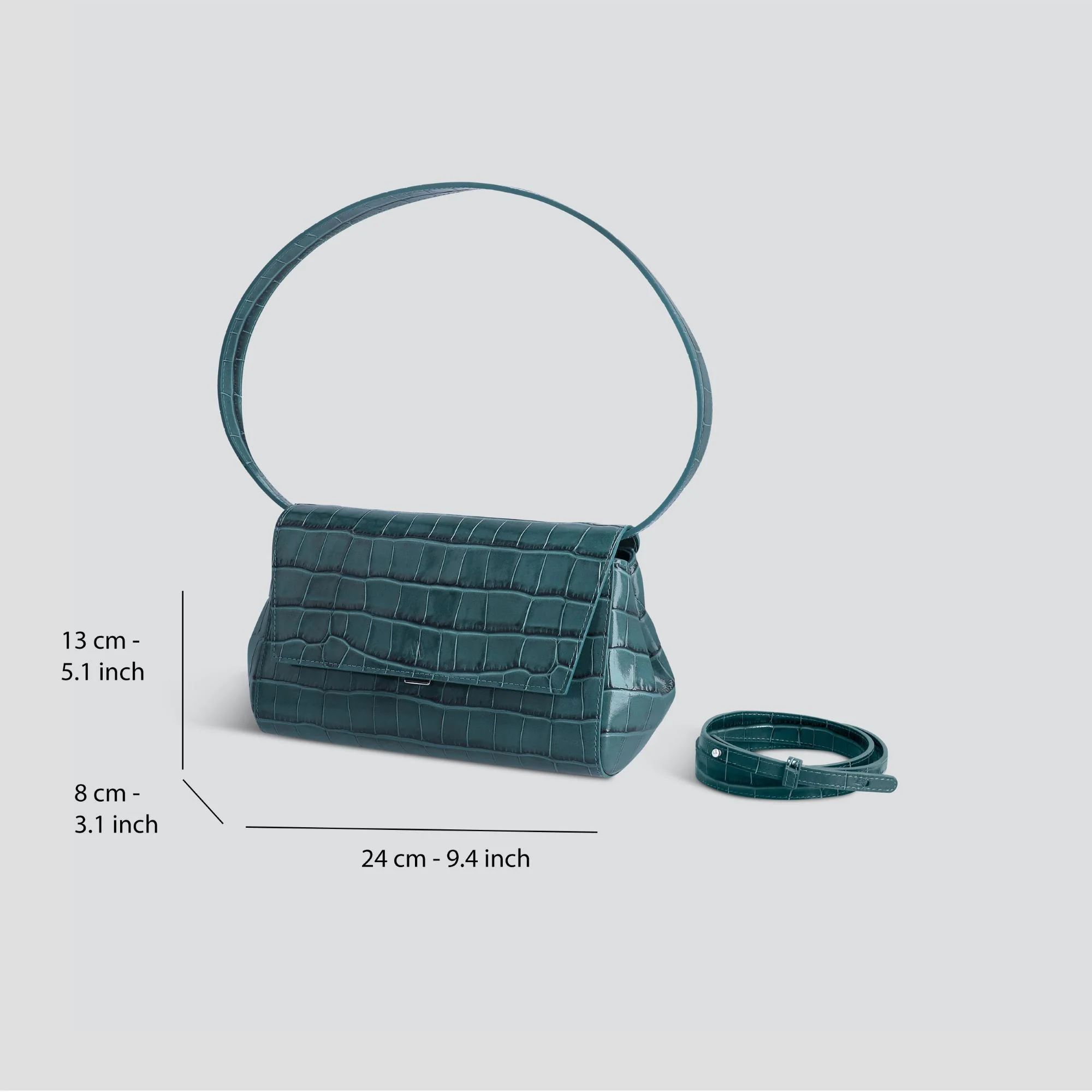 Ikon Clutch - croco dark teal - Image 4