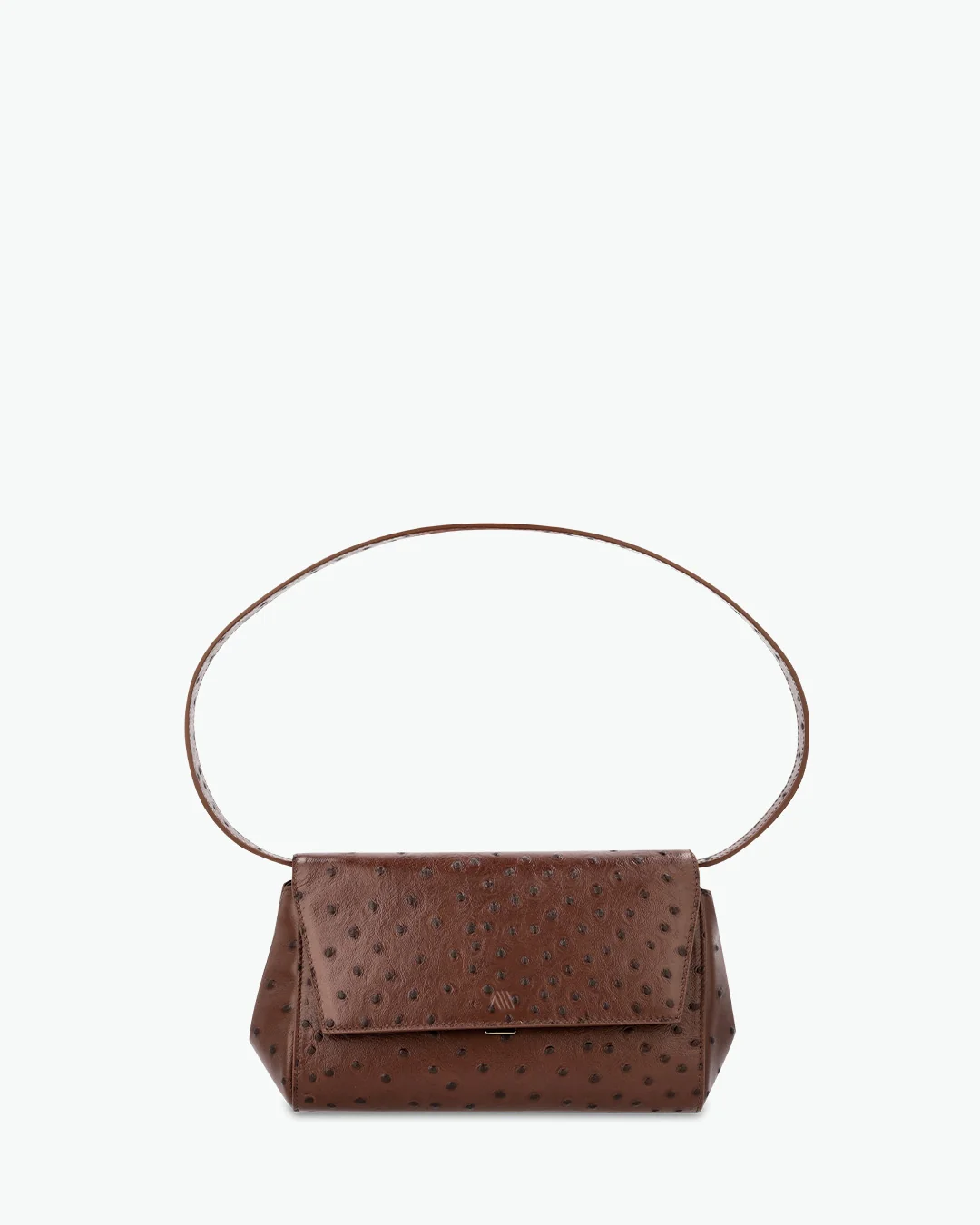Ikon Clutch - ostrich chocolate brown