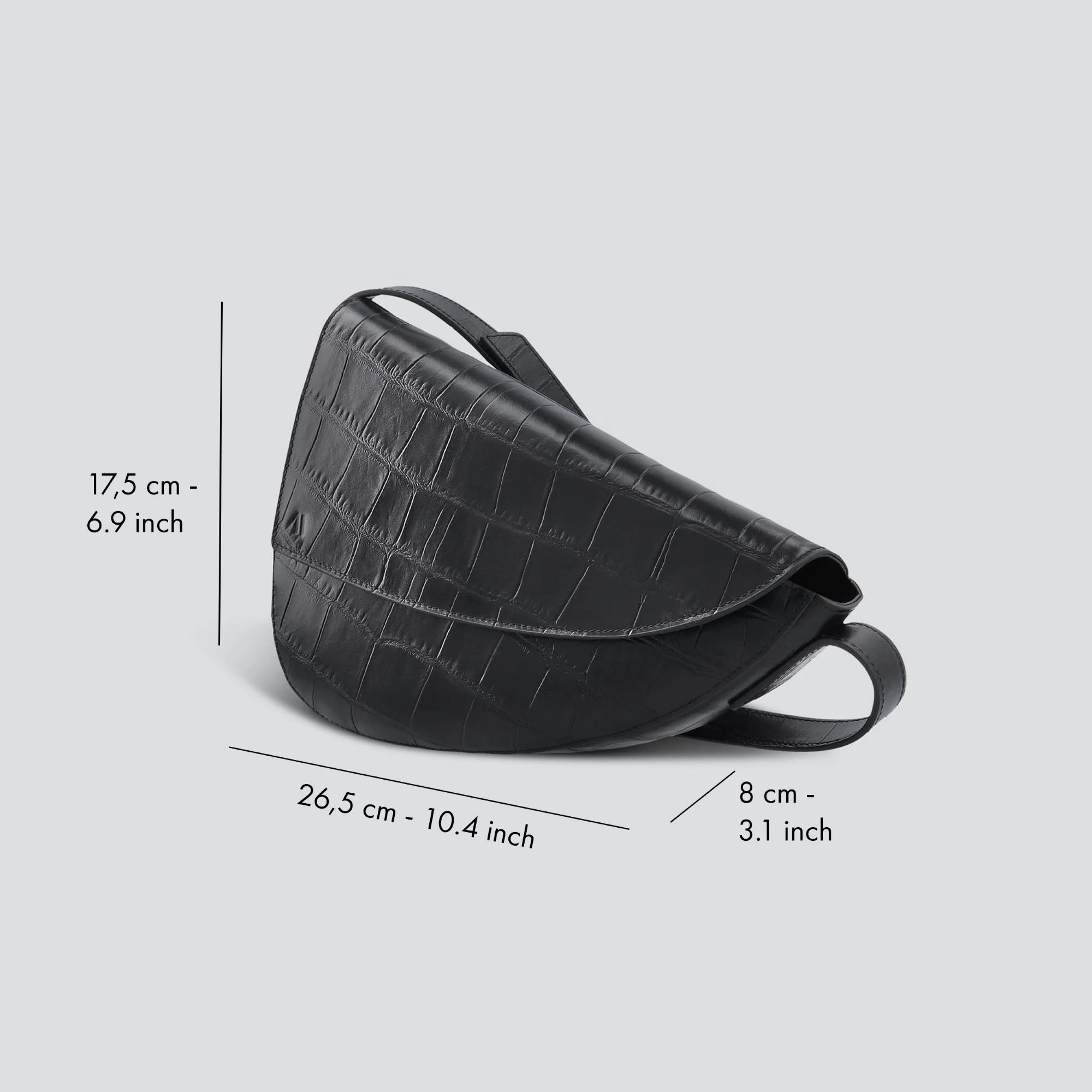 Rebel Cross Body  - soft croco black - Image 4